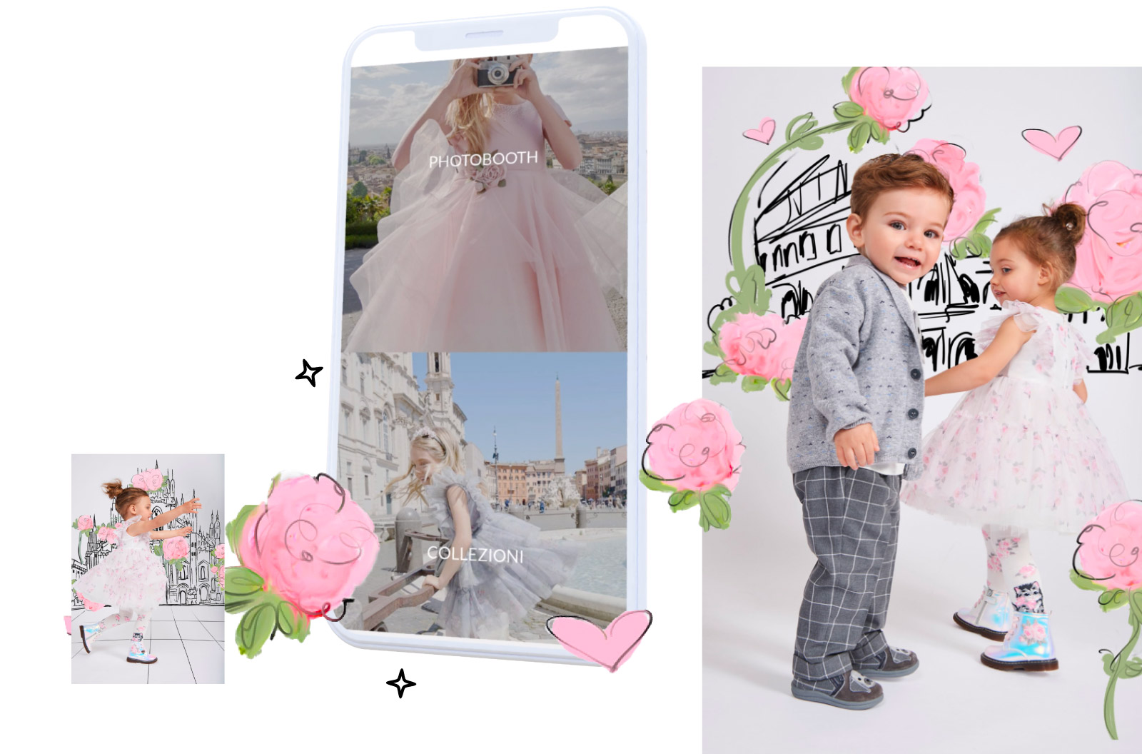 foto di bambini con vestiti eleganti monnalisa
