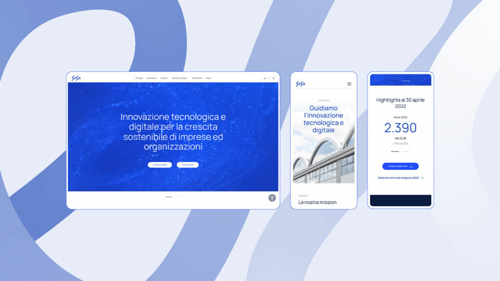Schermate del sito Sesa su vari formati e dispositivi