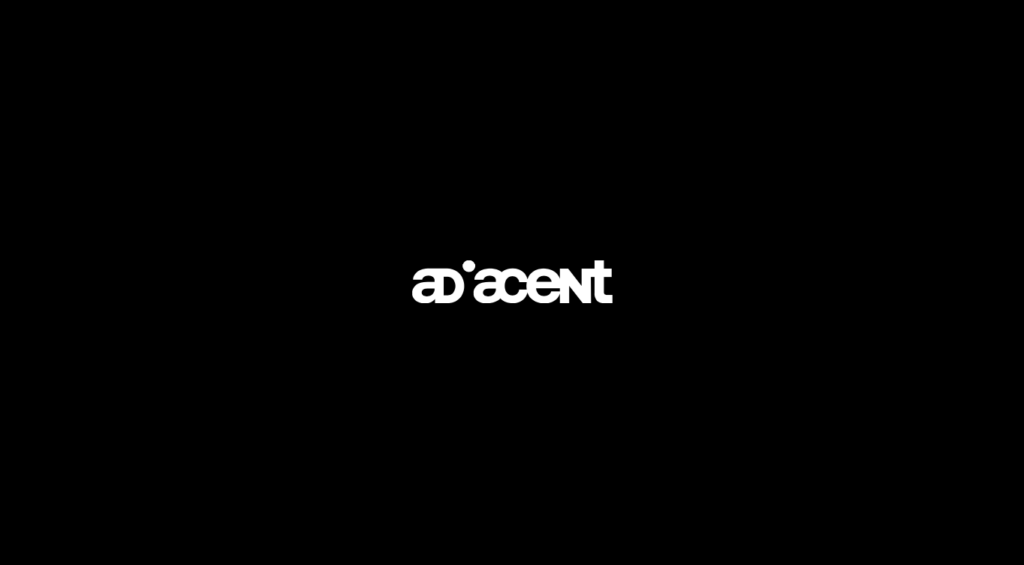 Logo adiacent su fondo nero